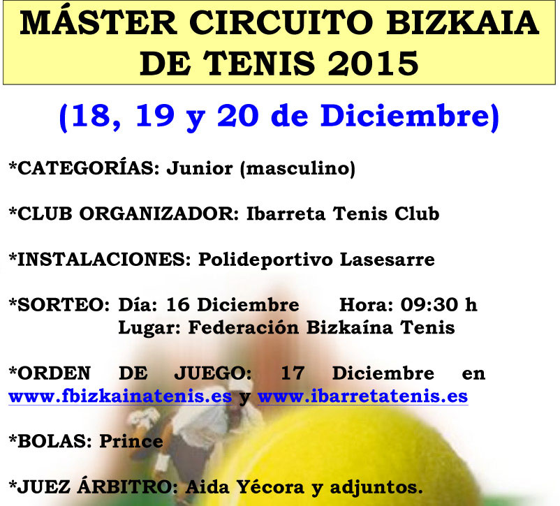 Cartel del Master Circuito Bizkaia 2015 Junior